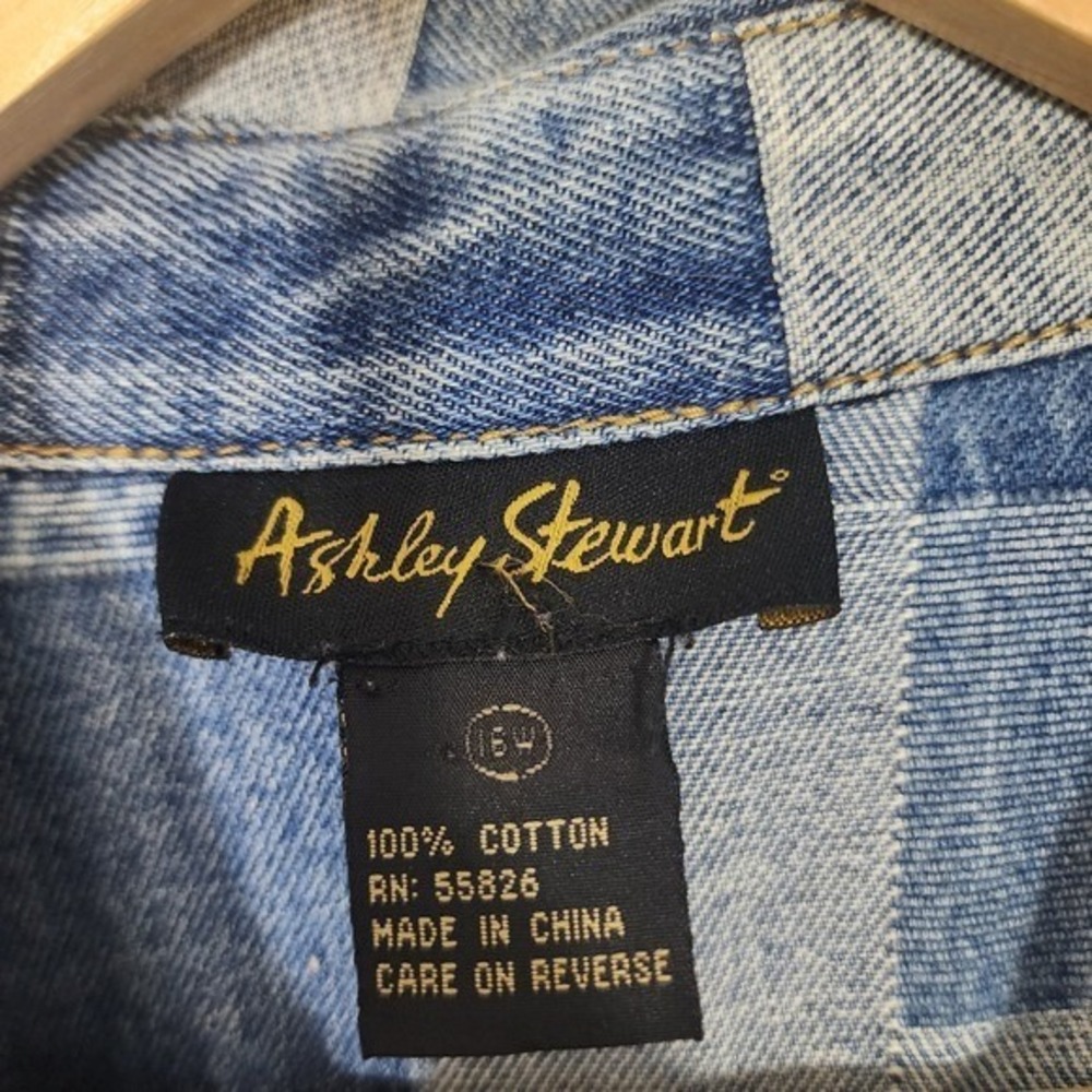 Ashley Stewart Blue Patchwork Denim Mini Dress - Picture 3 of 12